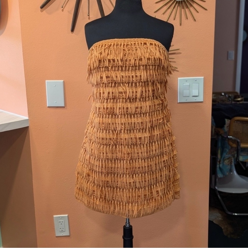 Anthropologie let me be fringe mini dress.